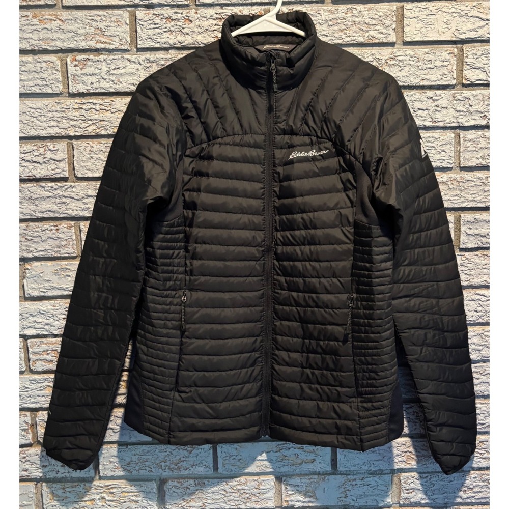 Eddie Bauer First Ascent Logo StormDown 800 Puffer Jacket Black Womens Small
